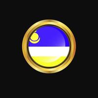 buryatië vlag gouden knop vector