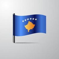 Kosovo golvend glimmend vlag ontwerp vector