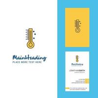 thermometer creatief logo en bedrijf kaart verticaal ontwerp vector