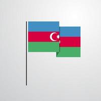 Azerbeidzjan golvend vlag ontwerp vector