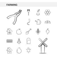 landbouw hand- getrokken icoon reeks stijl geïsoleerd Aan wit achtergrond vector
