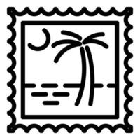 eiland poststempel icoon, schets stijl vector
