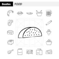voedsel hand- getrokken pictogrammen reeks voor infographics mobiel uxui uitrusting en afdrukken ontwerp omvatten bbq voedsel vlees maaltijd kom voedsel maaltijd rijst- verzameling modern infographic logo en pictogram vector
