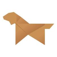 origami hond icoon tekenfilm vector. dier papier vector