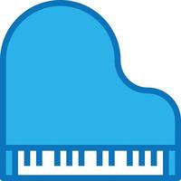 piano muziek- musical instrument - blauw icoon vector