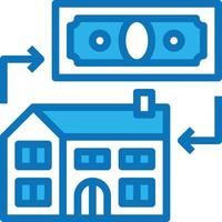 herfinanciering hypotheek echt landgoed investering - blauw icoon vector