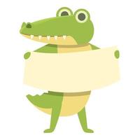 alligator banier icoon tekenfilm vector. oerwoud kind vector