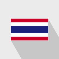 Thailand vlag lang schaduw ontwerp vector