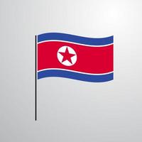 Korea noorden golvend vlag vector
