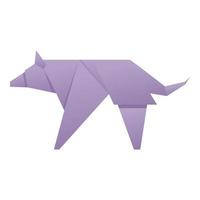 origami wolf icoon tekenfilm vector. papier kunst vector
