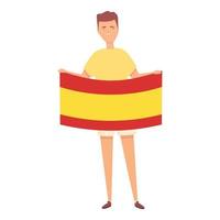jongen met Spanje vlag icoon tekenfilm vector. kind wereld vector