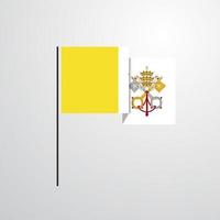 Vaticaan stad heilig zien golvend vlag ontwerp vector