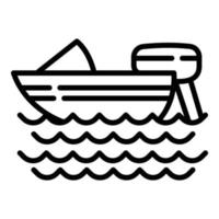 snorkelen motor boot icoon, schets stijl vector