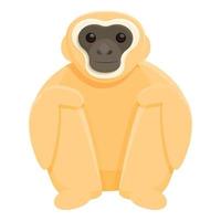 gibbon dierentuin icoon, tekenfilm stijl vector