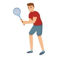 jong tennis speler icoon, tekenfilm stijl vector