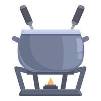 brand fondue icoon tekenfilm vector. voedsel kaas vector
