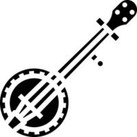 banjo muziek- musical instrument - solide icoon vector