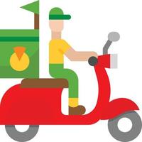 levering Mens motorfiets voedsel levering - vlak icoon vector