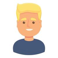 blond mannetje icoon, tekenfilm stijl vector