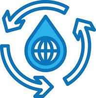 hergebruik water recycle besparing wereld - blauw icoon vector