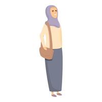 studie leraar icoon tekenfilm vector. moslim school- vector