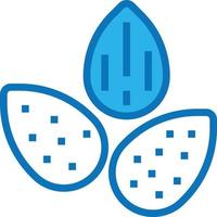 amandel eetpatroon voeding noot - blauw icoon vector