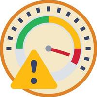 risico meten maat waarschuwing alarm - vlak icoon vector