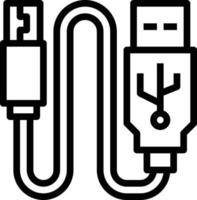 USB aansluiten kabel computer medeplichtig - schets icoon vector