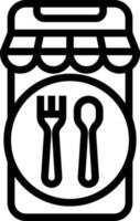 toepassing mobiel restaurant voedsel levering - schets icoon vector