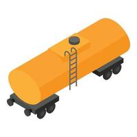 trein tank wagon icoon, isometrische stijl vector