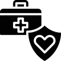 Gezondheid verzekering leven beschermen bewaker veilig - solide icoon vector