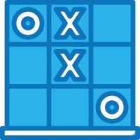 tic tac teen spel houten bord vermaak - blauw icoon vector