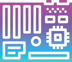 moederbord CPU slots computer medeplichtig - helling solide icoon vector