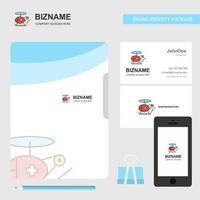 helikopter ambulance bedrijf logo het dossier Hoes bezoekende kaart en mobiel app ontwerp vector illustratie