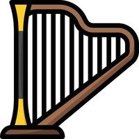 harp muziek- musical instrument - gevulde schets icoon vector