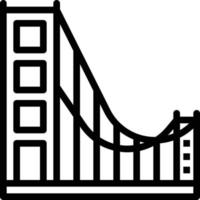 gouden poort brug san francisco Californië mijlpaal - schets icoon vector