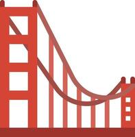 gouden poort brug san francisco Californië mijlpaal - vlak icoon vector