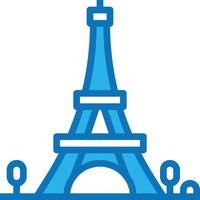 eiffel toren Parijs Frankrijk mijlpaal - blauw icoon vector
