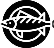 vis eetpatroon voeding maaltijd schotel - solide icoon vector