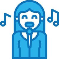 zanger muziek- musical instrument avatar - blauw icoon vector