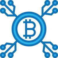 cryptogeld investering digitaal bitcoin zak- - blauw icoon vector