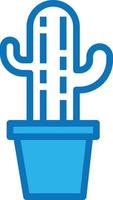 cactus koffie cafe restaurant fabriek - blauw icoon vector