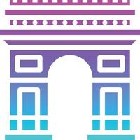 de boog de triomphe Parijs Frankrijk mijlpaal gebouw - solide helling icoon vector