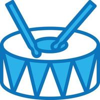 trommel muziek- musical instrument - blauw icoon vector