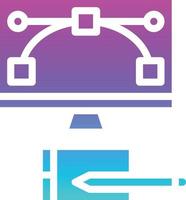 grafisch ontwerp creatief monitoren computer - solide helling icoon vector