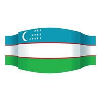 Oezbekistan lint vlag icoon tekenfilm vector. Tasjkent mensen vector