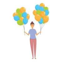 glimlachen vrouw ballon verkoper icoon tekenfilm vector. verkopen winkel vector