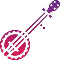 banjo muziek- musical instrument - solide helling icoon vector
