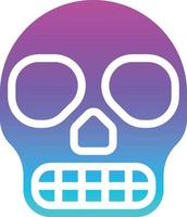 schedel skelet bot hoofd halloween - solide helling icoon vector