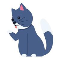 speels kat staan icoon, tekenfilm stijl vector